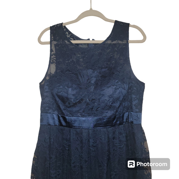 Lefiel Lace Overlay Sleeveless Sheath Dress Women's Size 16 - Picture 1 of 7
